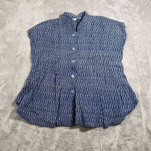 You Be Linen‎ Blouse Women's Sz S Blue Striped Long Sleeve Casual